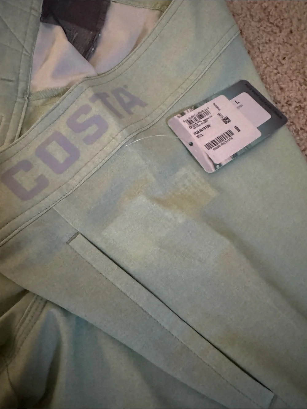Costa Men's Light Sage Athletic Shorts with Black Drawstring
